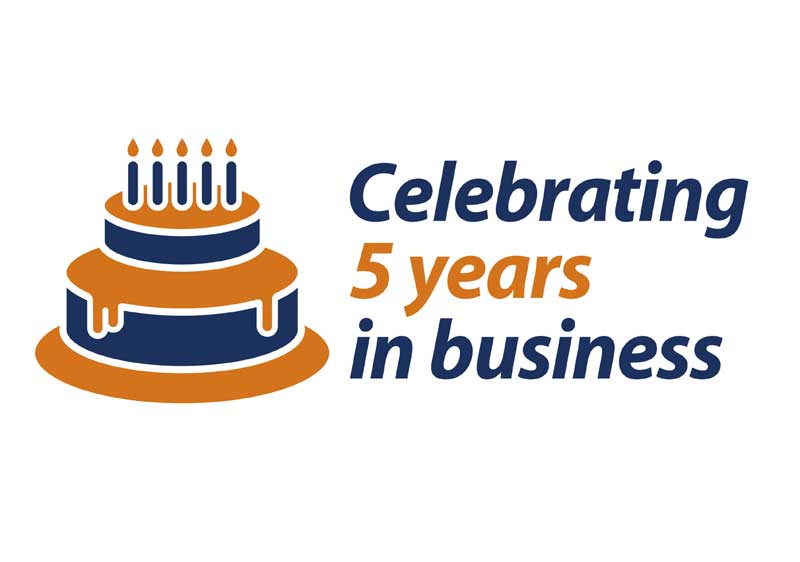 Celebrating 5 years in business